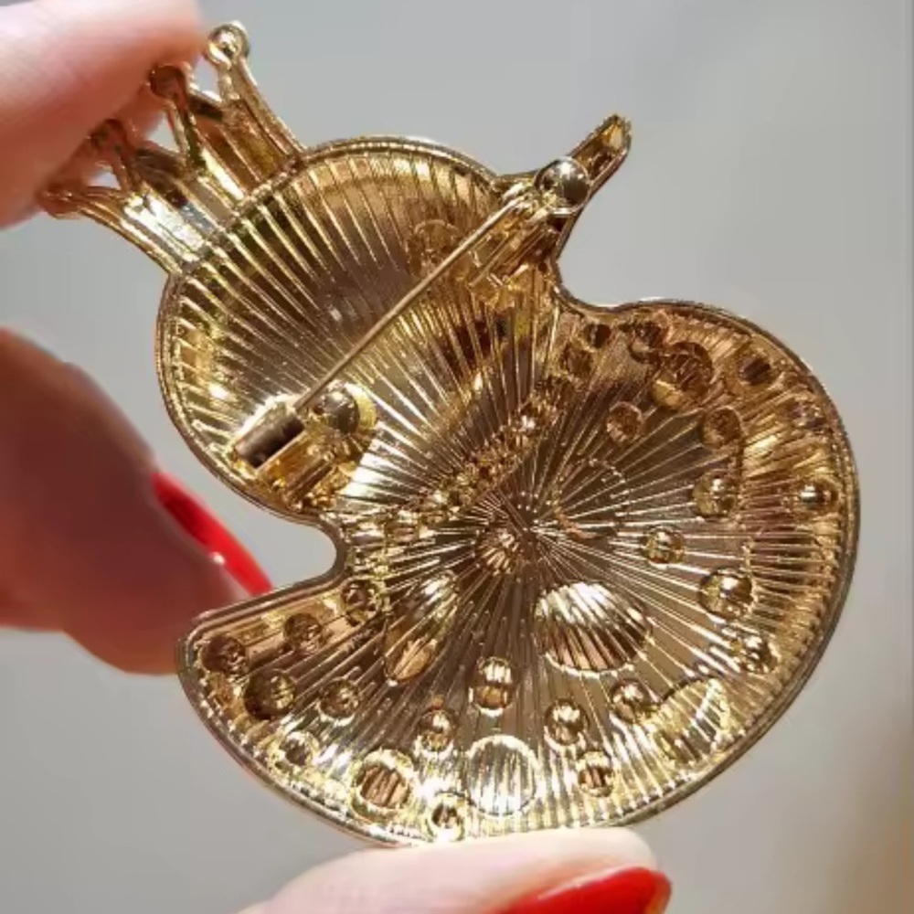 Yellow Duck Gold Crystal Brooch - Picture 7 of 10